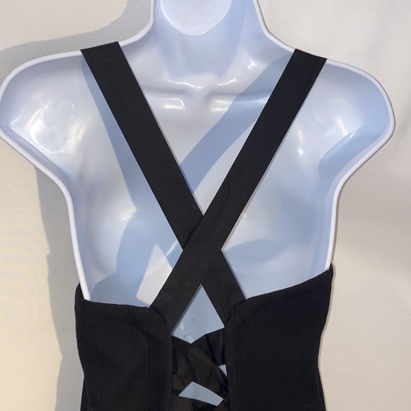 Anthro Porridge Seamed Cross Back Midi Dress in Black size M NWT - Picture 13 of 17